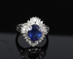 RARE 2.39ct GIA Burma No Heat Sapphire & 0.55ct Platinum Ring, Size 6