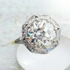 Old European Art Deco Style 3.0Ct Lab Created Diamond Engagement Ring 925 Silver