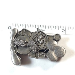 Vintage Torino Pewter Silver Tone Trinket Box Brooch And Earring Stud Set