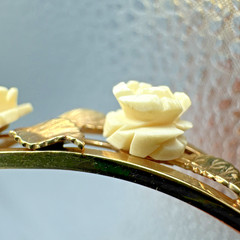 Van Dell 1/20 12k Gold Filled Flower Floral Bangle Bracelet Vtg Gorgeous Read!