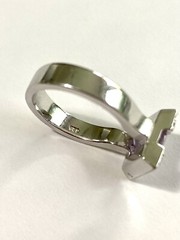 VTG Estate Find Sterling Silver Square Shape Amethyst Clear Crystal Ring Sz 7