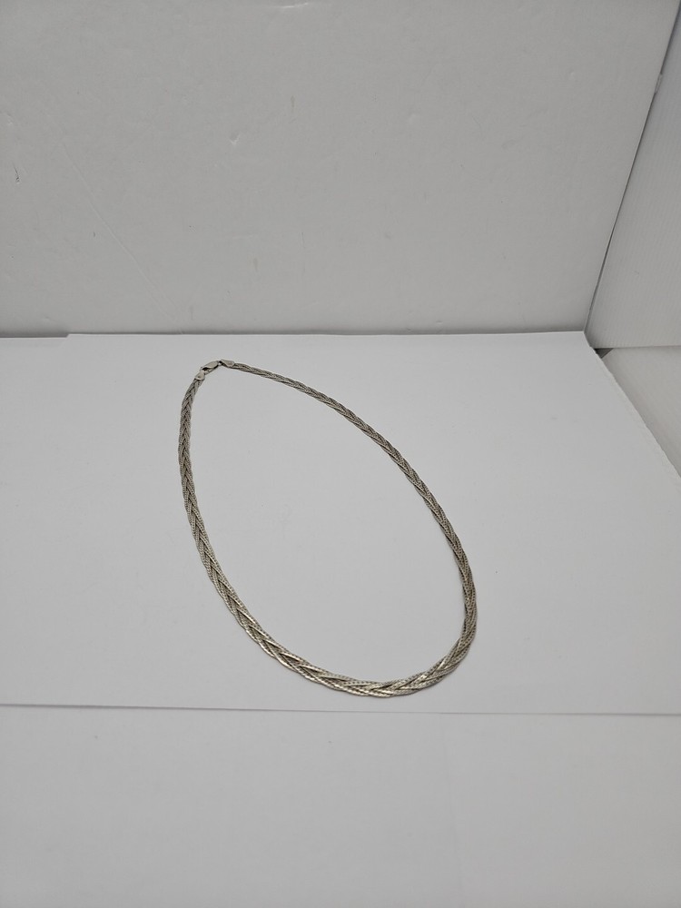 Sterling Silver – 5mm Triple Braided Herringbone Chain 18″ Necklace – 11.4g