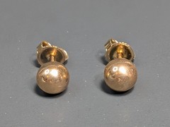 Vintage Gold Filled Ball Stud Earrings 14k Gold Ear Wires