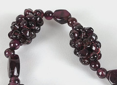 Vintage Garnet Cluster Beaded Necklace 32 In Continuous No Clasp