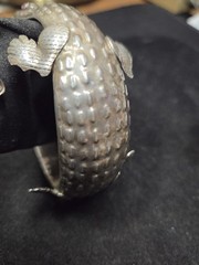 ANTIQUE 925 STERLING SILVER ALLIGATOR CUFF BRACELET ARM BRACELET 2.48 OZS