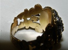Antique Georgian 1.20CT (Est.) Rose Cut Diamond Filigree Ring 19K Gold S-5.5