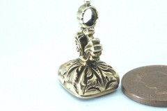 ANTIQUE ENGLISH GEORGIAN 15K GOLD CITRINE SEAL FOB CHARM c1830 – LONDON HOUSE