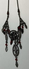 VINTAGE SIGNED VCLM RED RHINESTONE 18” NECKLACE Beautiful Condition!