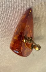 Small Vintage Amber insect fossil Pin Brooch 1.5”