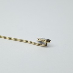 Antique Art Deco 18kt Gold Diamond Sapphire Stick Pin Geometric Square – 319