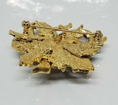Rhinestone Enamel Green and Red Christmas Bow Brooch Pin Pendant 2″