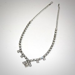 Vintage Rhinestone Crystal Necklace With Hook Closure 15.5 Inches Length