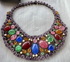 RARE JULIANA DELIZZA & ELSTER BOOK Bib Bracelet PIECE Rhinestone Parure Set Read