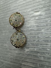 vintage HILLCRAFT CASTLECRAFT 1950s Slide-On EARRINGS .75” AURORA BOREALIS