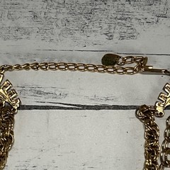 Vintage Gold Tone Multi Strand Chain Necklace 1980s-1990s Costume Jewelry
