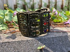 Vintage Multi-Color Crystals Cuff Bracelet w Bronze-Toned Finish – Swarovski