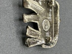 Hobe Tusked Silver Tone Elephant Brooch