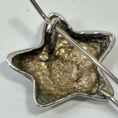 Vintage Signed M Milor Sterling Silver Puffy Etched Star Drop Earrings 3/4″ 3.6g