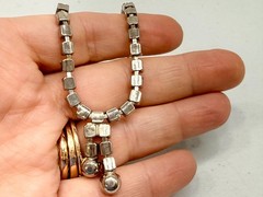 Vintage Rhinestone Choker Necklace Mid Century Sparkling Gemstones 12in Tassel