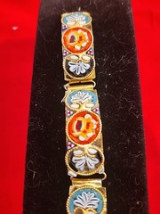 Bracelet Venetian Millefiori Micro Mosaic link Italy 5 Link NWOT R342