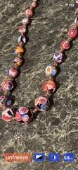 Vintage Millefiori Italy Multicolor Murano Glass Beads Necklace 28” Statement