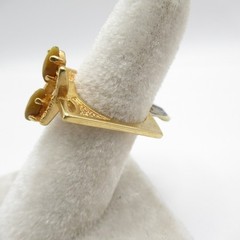 Tiger Eye Vintage Gemstone Ring w Tags Square Shape Size 8.25 Modernist