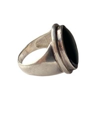 Vintage Men’s Onyx Sterling Silver Statement Ring