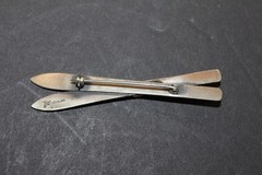Vintage Sterling Silver 925 Skiing Ski Brooch Pin