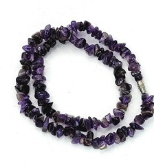 Amethyst Vintage Boho Necklace Irregular Raw Purple Gemstone Chips Hand Made 17″