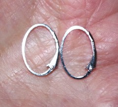 1 Pair Sterling Silver Semi round Large earrings Accessories Use with Any Stone