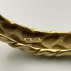 Vintage Erwin Pearl Thick Braided Gold-Tone Cuff Bracelet Statement 90s Runway