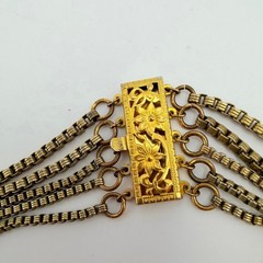 Rare Miriam Haskell Signed 5 Strand Necklace Wired Faux Pearl Leaf Pendant VTG
