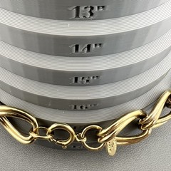 Vintage Erwin Pearl Necklace Large Double Link Chain Gold Tone Signed 17”
