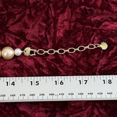 Vintage Faux Pearl Bauble Necklace Pearlescent Champagne Luster Adjustable 17”