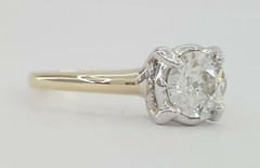 Antique Art Deco 14k Old European Solitaire Diamond Engagement Ring 0.78 ct GIA
