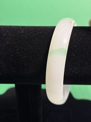 white and green nephrite jade bangle bracelet