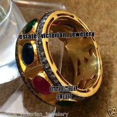 Victorian 2.25ct Rose Cut Diamond Gemstone Silver Gorgeous Eternity Ring Jewelry