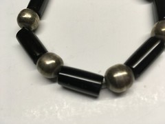 Vintage JMS Jose Marmolejo Mexico 925 Sterling Black Onyx Bracelet TM-65 Signed