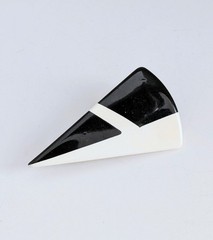 Vintage Brooches Black White Mod Pop Art Geometric Bold 60s Asymmetrical Lot 3