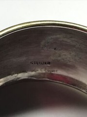 STERLING SILVER SUZANNE ST. CLAIR SIGNED CUFF BRACELET Earrings 53g Copper Trim