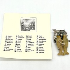 Cathleen McLain Sterling Silver Fish Brooch Semi Precious Stones One-of-a-Kind