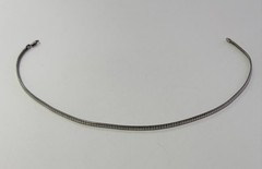 VTG AGI 8g 3mm 925 Sterling Silver Fancy 15” Omega Italian Design Flat Necklace