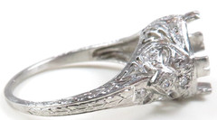 Antique 1920’s Mounting Engagement Platinum Hold 8.5MM-9MM Ring Size 6.25 UK-M
