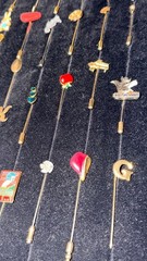 Assorted Vintage Collection of Decorative Stick Pins and Hat Pins, Multi-Theme L