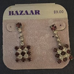 Women’s Fashion Earrings Mixed Lot 4 Pairs – Multicolor Metal Plastic Rhinestone