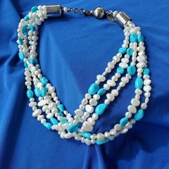 Original NATIVE American Artie YELLOWHORSE Turquoise STERLING SILVER Necklaces