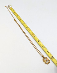 Vintage 1928 Porcelain Rose Frosted Glass Pendant Necklace Gold Tone Pink Flower