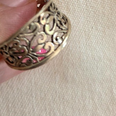 Vtg Signed Mark Anthony Open Work Heart Design Size 8 Sterling Silver Band Ring