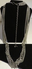 Vintage Unbranded Chain Necklace Silver Super Long Layering 45-56″ Adjustable
