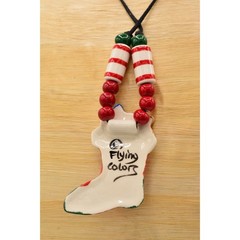 Flying Colors Vintage Christmas Necklace Teddy Stocking Festive Holiday Bin1